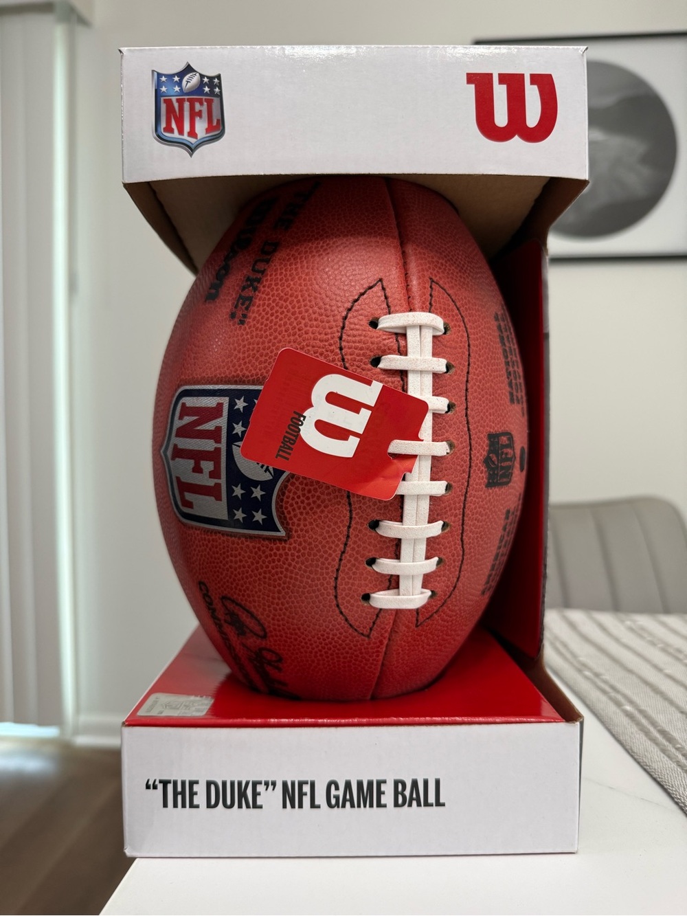 Wilson The Duke NFL Official Leather Game Ball Football Signed by Malaki Starks